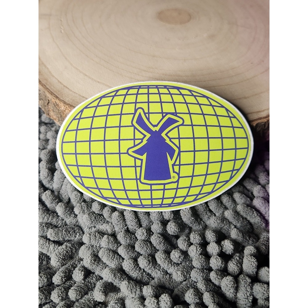 Dutch Bros Sticker Globe Neon Green Blue Windmill‎ Logo June 2022 FREE SHIPPING